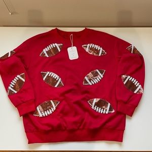 Sequin football sweatshirt